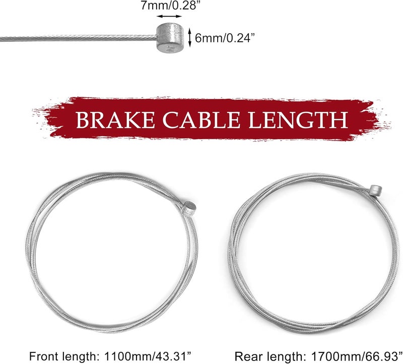 Quacc 1 Set Bicycle Brake Cables Universal Bicycle Before and After Brake Cable Bike Brake Cable for Road Bikes and Mountain Bikes (Silver) - Image 2